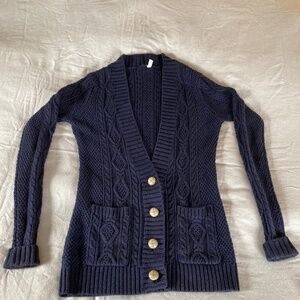 Navy blue Gaiam cardigan